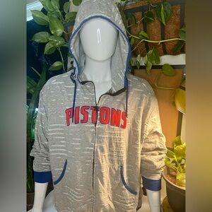 Gray Pistons Hoodie with Blue Accents